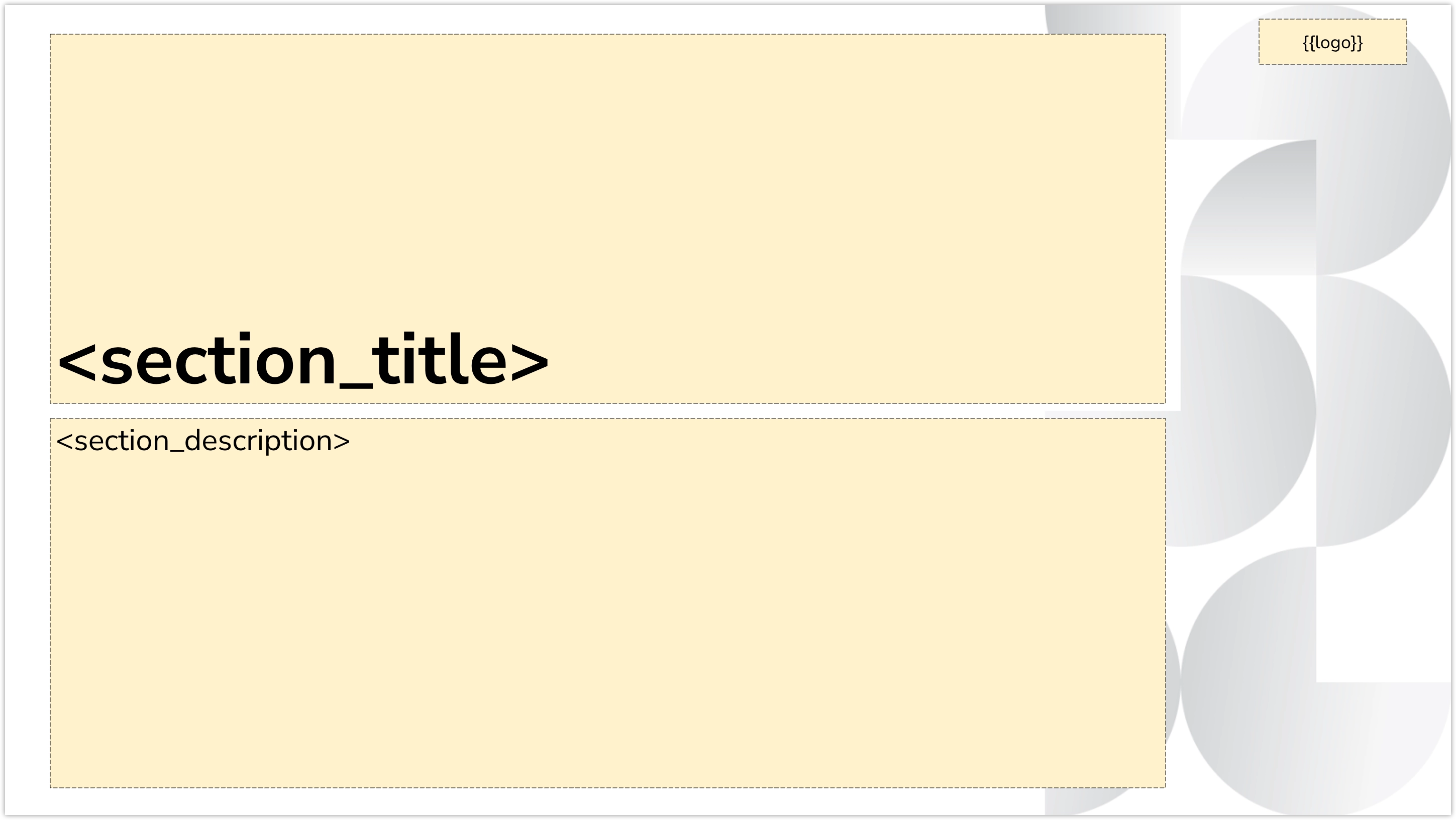 Screenshot of a default section slide.