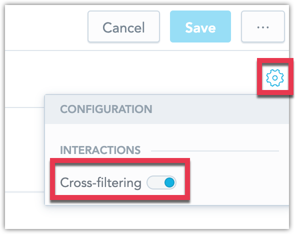 Toggle cross-filtering