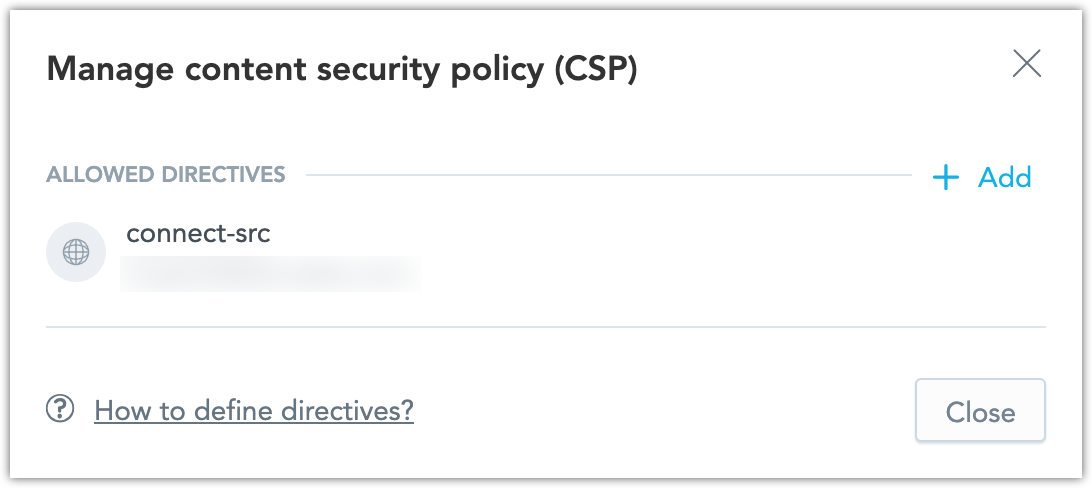 Manage CSP Dialog