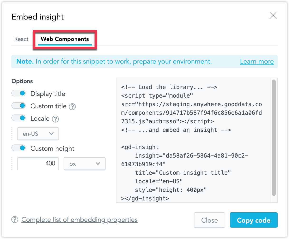 Embedding dialog for iframes