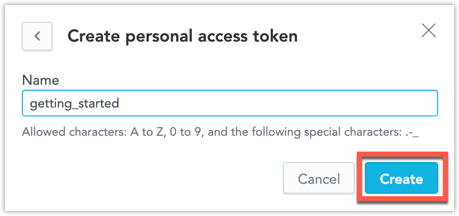 The Create personal access token dialog