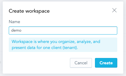 The Create Workspace dialog