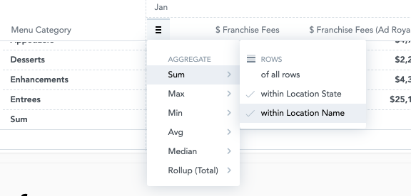 Pivot Table Menu Totals