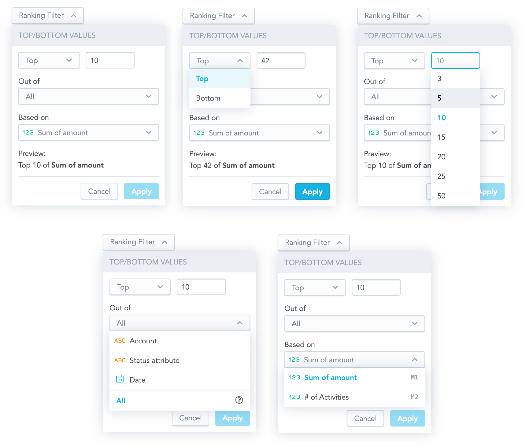 Ranking Filter Component