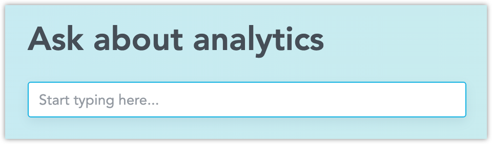 Ask about analytics chatbox