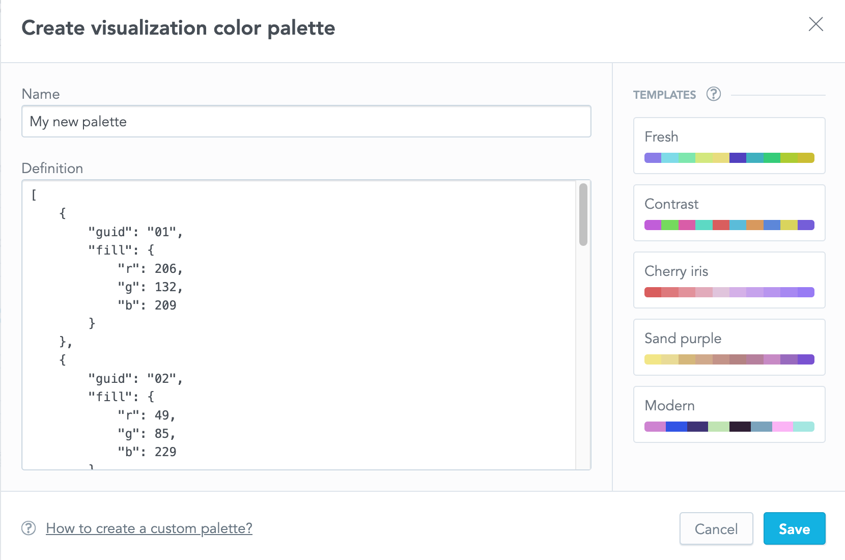 Create palette