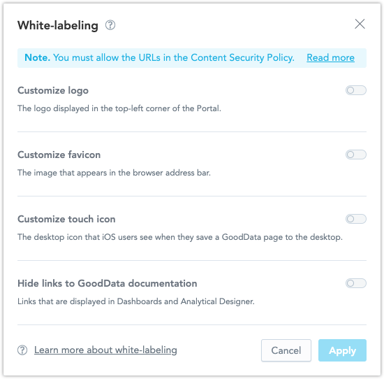Enable white labeling