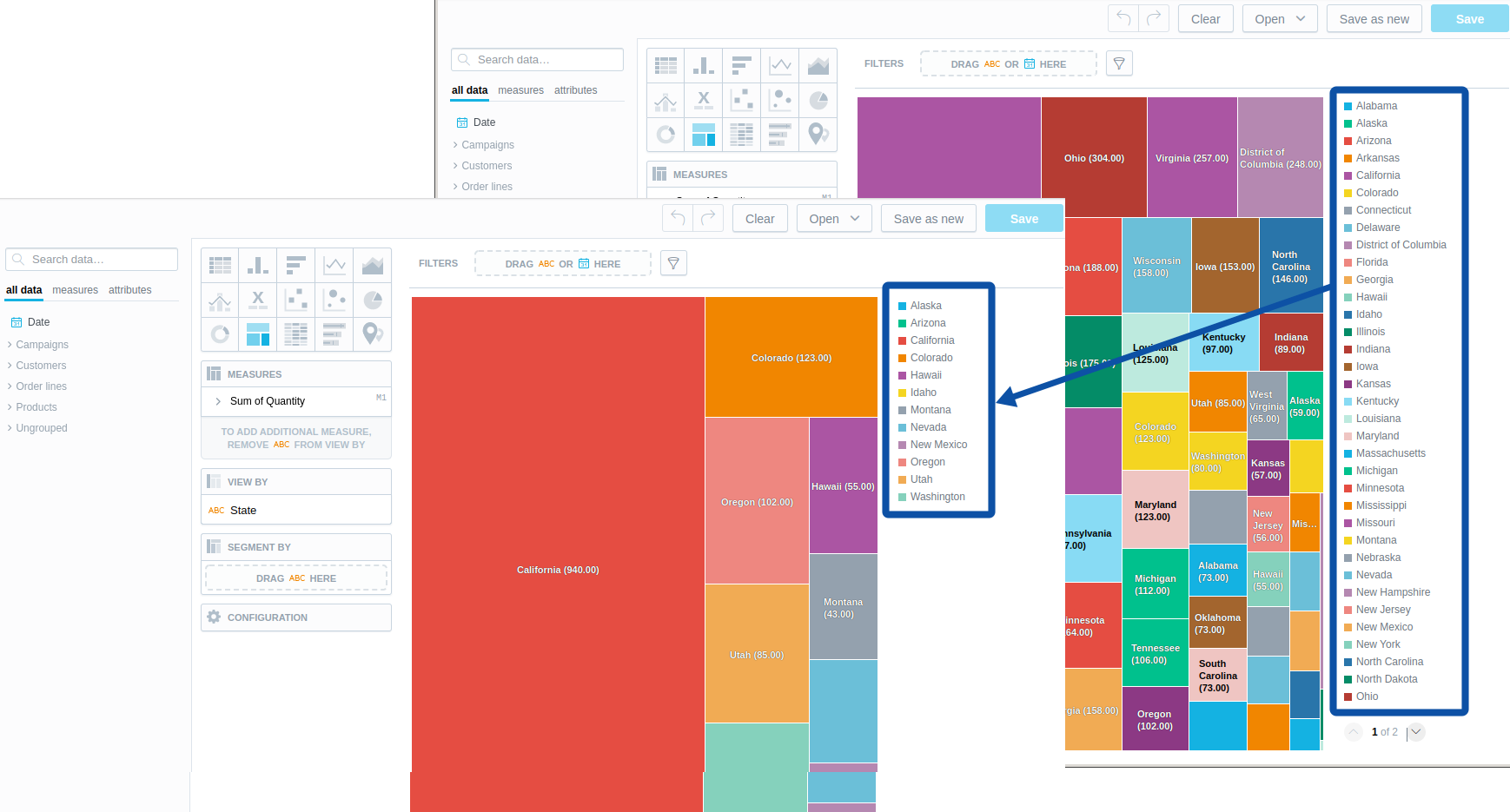 Filtered workspaces