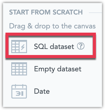 Create SQL Dataset 1