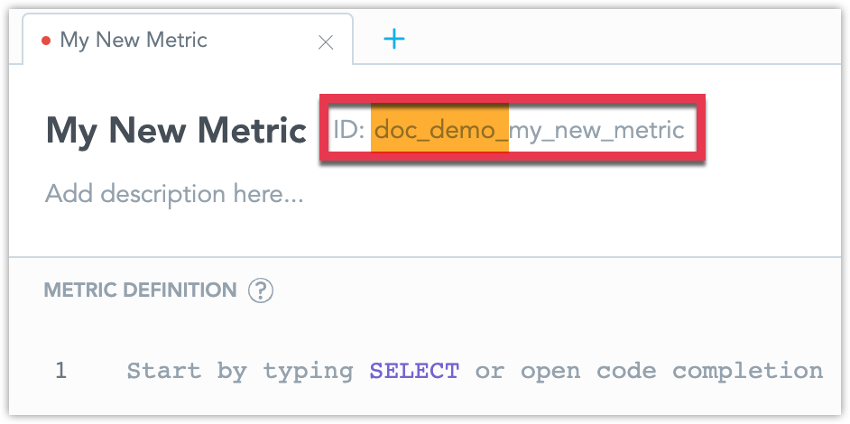 Example of custom prefix in metric ID