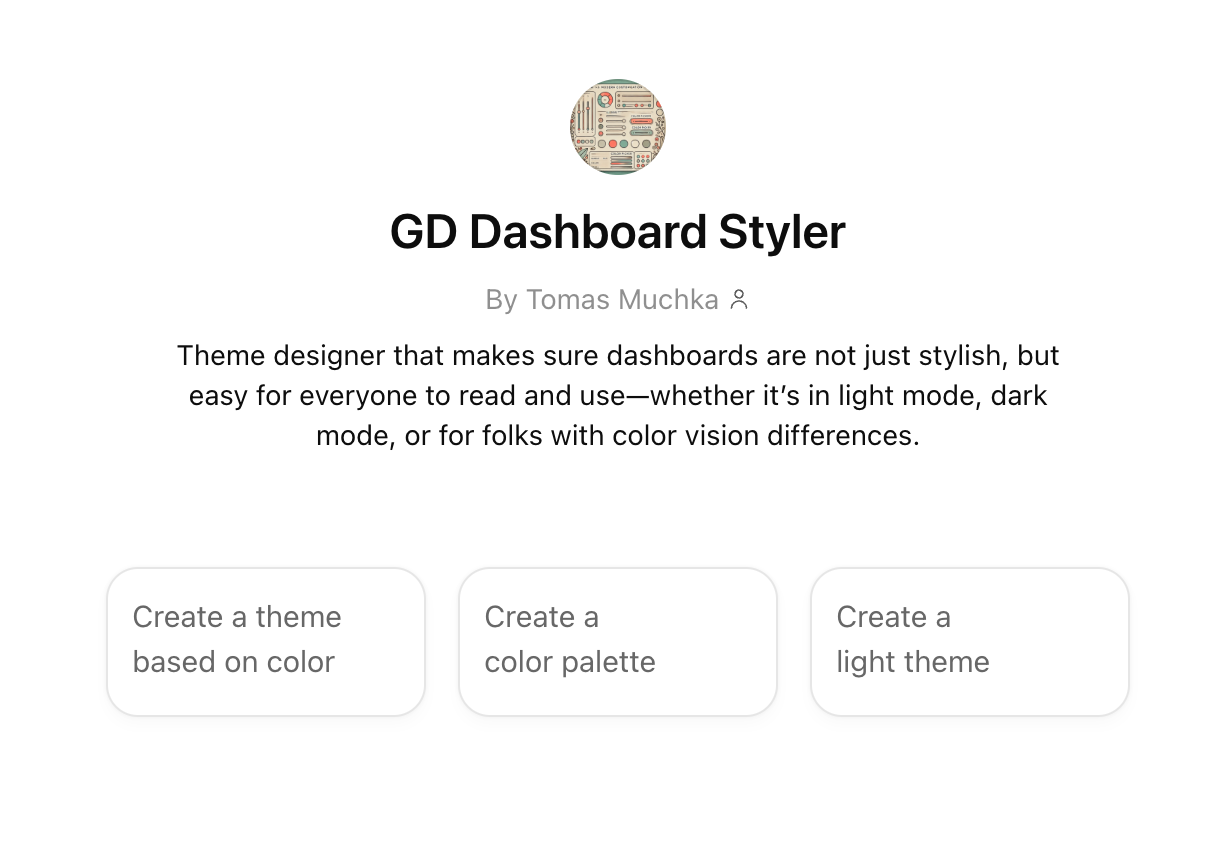GD Dashboard Styler GPT GD Dashboard Styler GPT