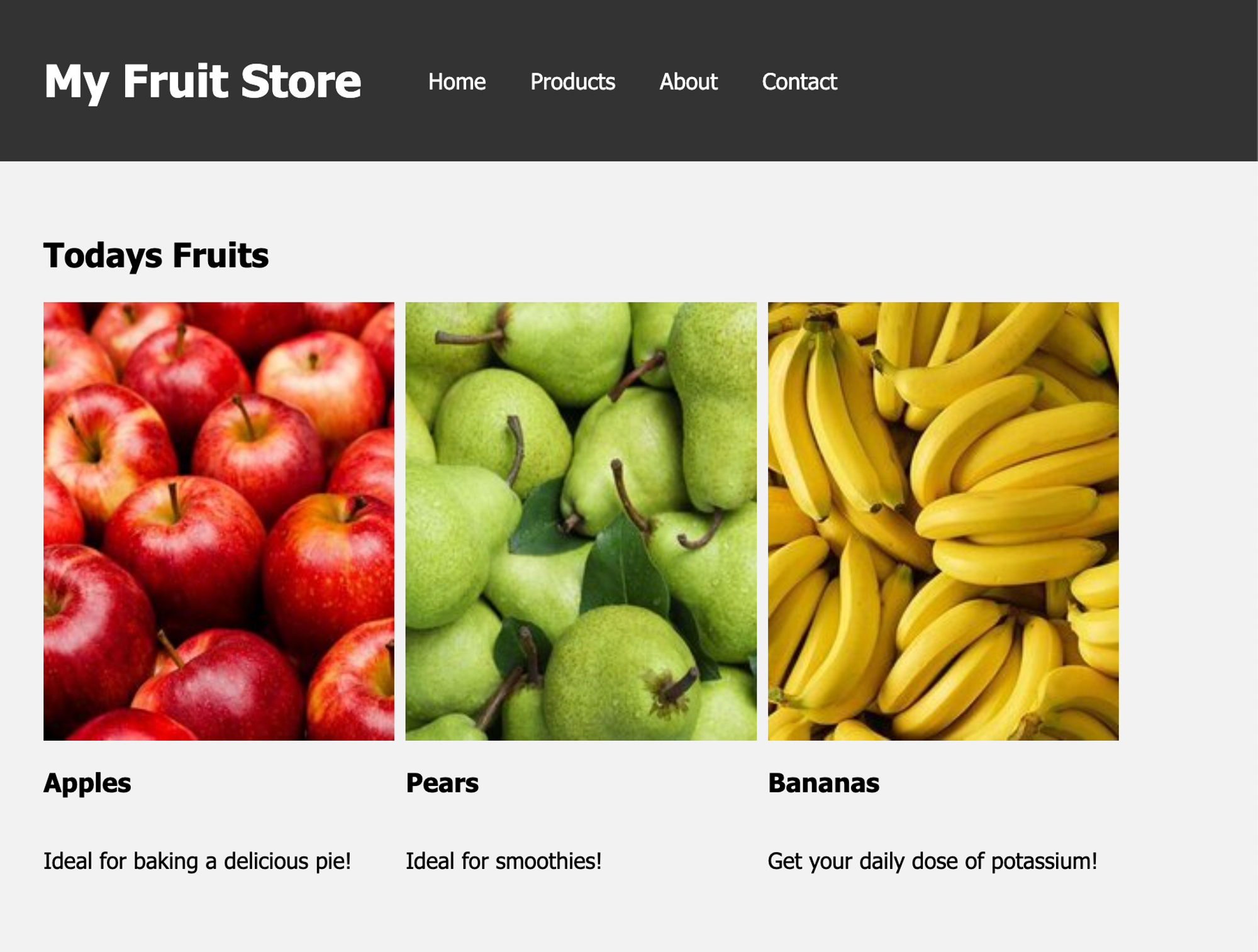 Fruit Store placeholder for the purposes of demo.