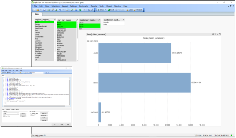 Qlik connected to the GoodData semantic model
