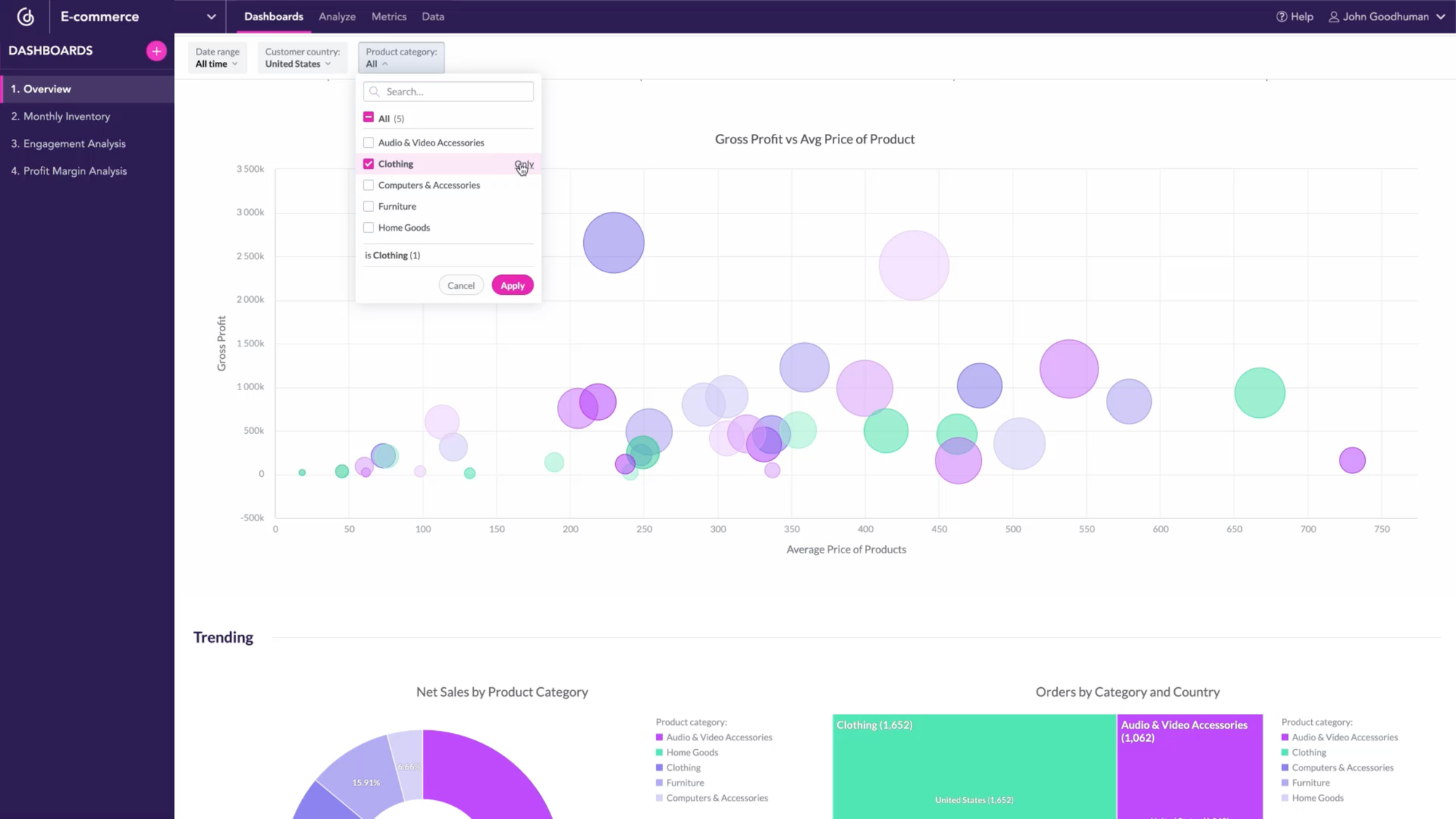 Tools such as filtering allow users to better interact with the data. Tools such as filtering allow users to better interact with the data.