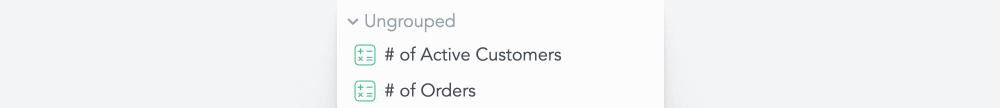 View of two untagged metrics which are stored in the subgroup called Ungrouped.