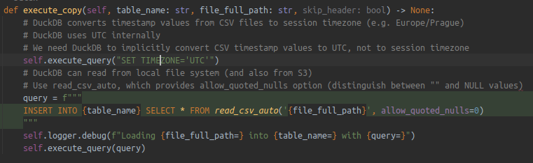 Loading test data