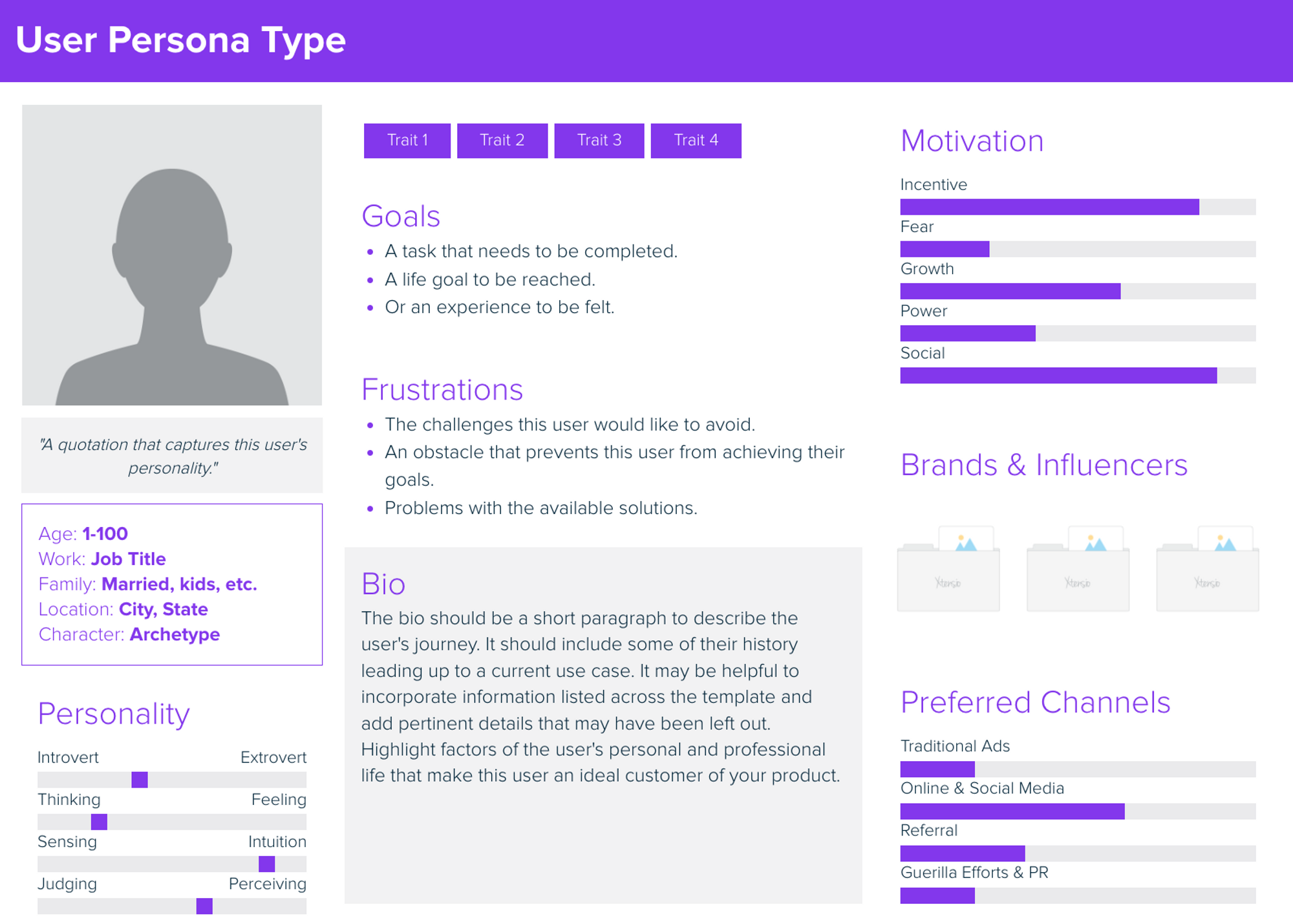 User persona profile example
