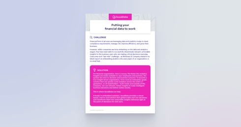 GoodData Financial Services Solution Brief