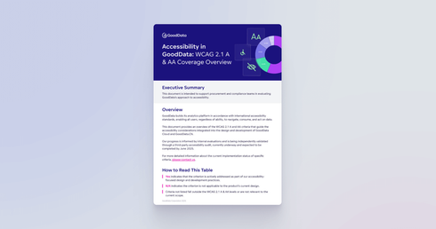 Accessibility in GoodData: WCAG 2.1 A & AA Coverage Overview