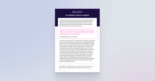 GoodData Claims Insights Solution Brief