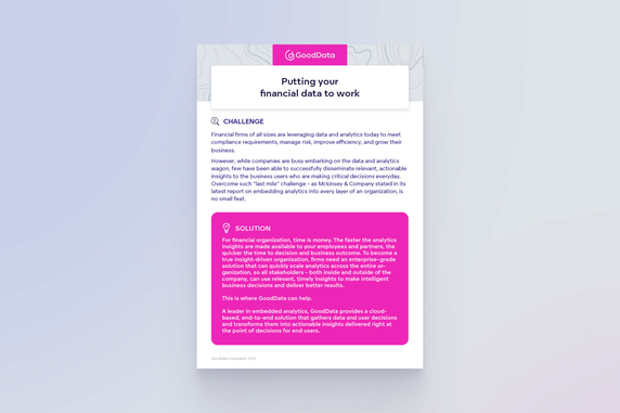 Cover image for GoodData Financial Services Solution Brief