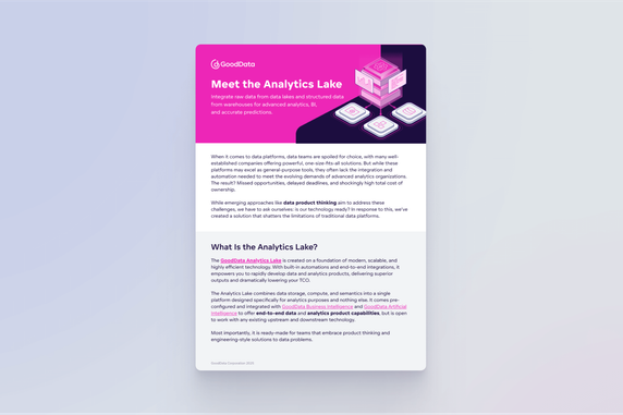 Cover image for The Foundation for Modern Data Products: How GoodData’s Analytics Lake Helps You Get Ahead